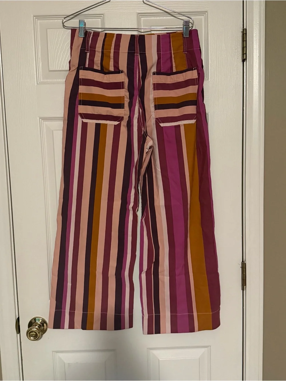 Anthropologie Maeve Colette Striped Wide-Leg Crop Pants - Picture 3 of 5